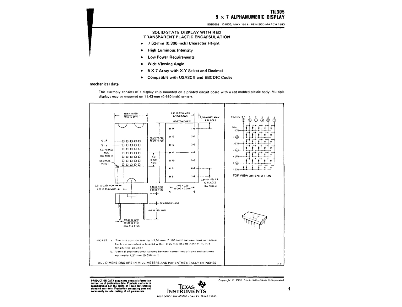 Texas Instruments datasheet